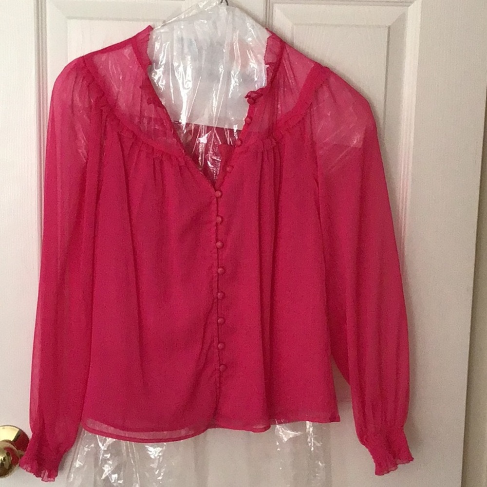 Ann Taylor Barbie Pink Pink Blouse